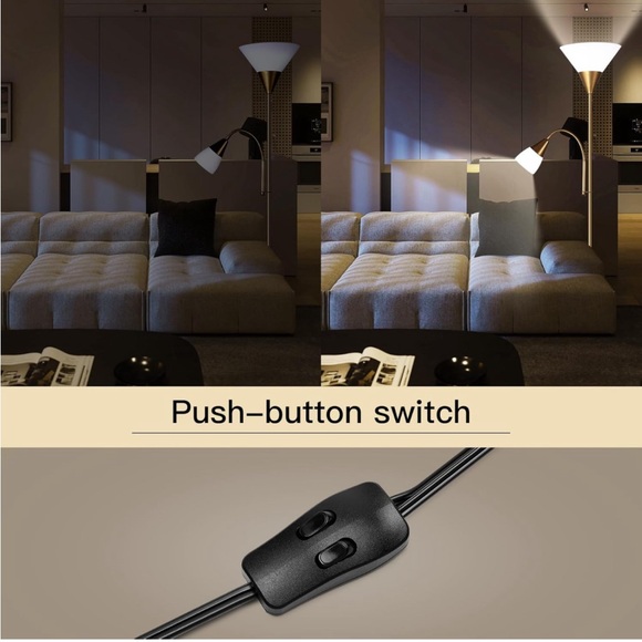 GoldFloor Lamp 🛋️StandingLamp6W LED💡Torchlight w 5W AdjustableReading📖Lamp🛋️ - Picture 3 of 9